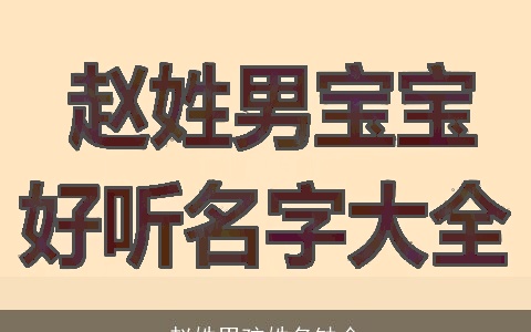 赵姓男孩姓名缺金