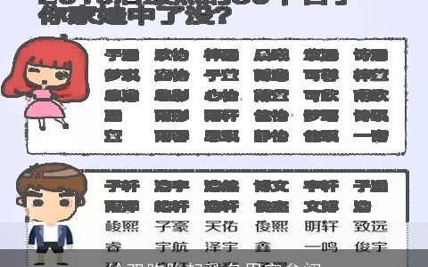 给双胞胎起乳名用字参阅