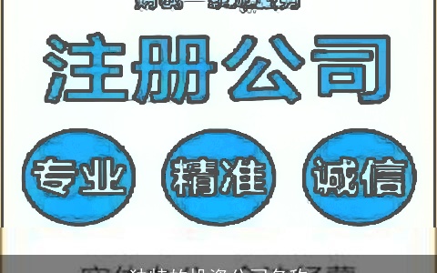 独特的投资公司名称