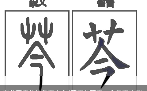 有关草字头的名字大全(草字头下面一个名字的名)