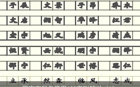 男宝宝起名常用100字附解说（1）