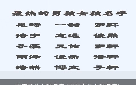 志字开头女孩名字(志在中间女孩名字)