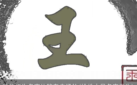 徐姓男生名字比较有内涵的(徐姓古风名字男生)