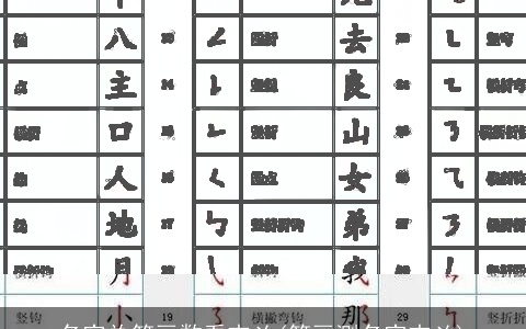 名字总笔画数看吉凶(笔画测名字吉凶)
