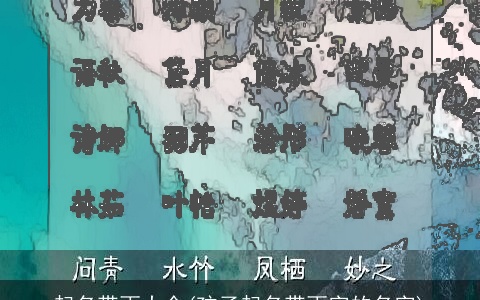 起名带雨大全(孩子起名带雨字的名字)