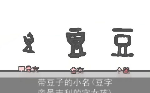 带豆子的小名(豆字旁最吉利的字女孩)