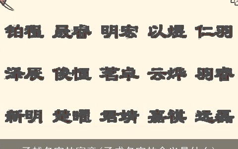 子越名字的寓意(子成名字的含义是什么)