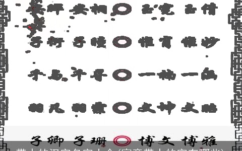 带水的汉字名字大全(寓意带水的字有哪些)