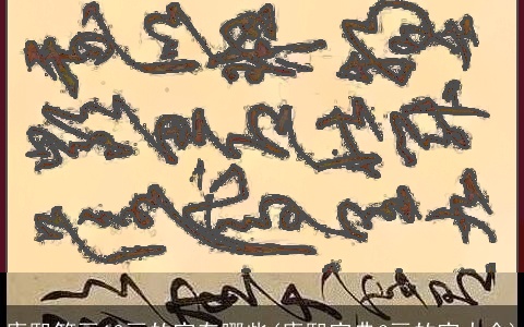 康熙笔画13画的字有哪些(康熙字典6画的字大全)