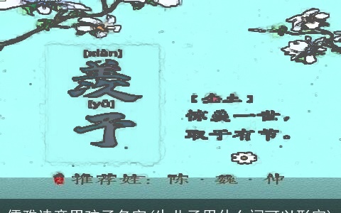 儒雅诗意男孩子名字(生儿子用什么词可以形容)