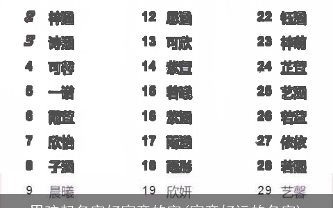 男孩起名字好寓意的字(寓意好运的名字)