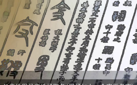 父亲姓周母亲姓杨取名(周杨加上一个字做名字)