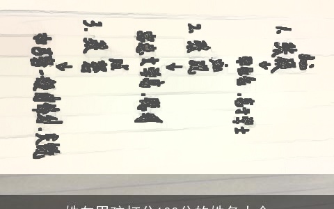 姓向男孩打分100分的姓名大全