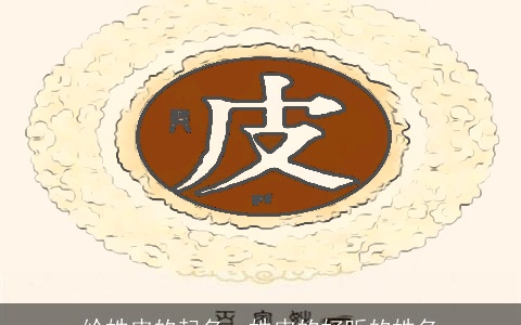 给姓皮的起名，姓皮的好听的姓名