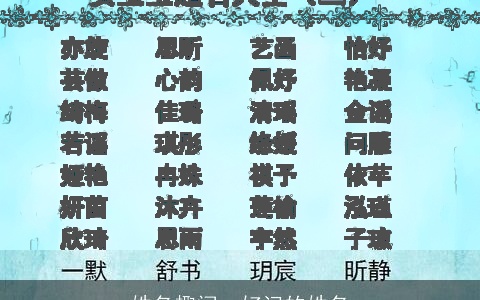 姓名趣闻：好记的姓名