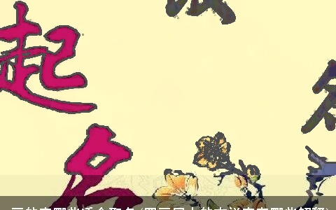 4画的字哪些适合取名(四画属火的吉祥字有哪些解释)