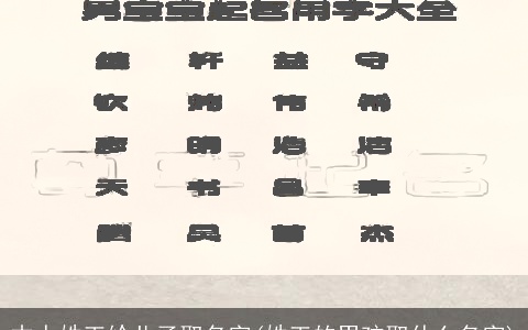 本人姓王给儿子取名字(姓王的男孩取什么名字)