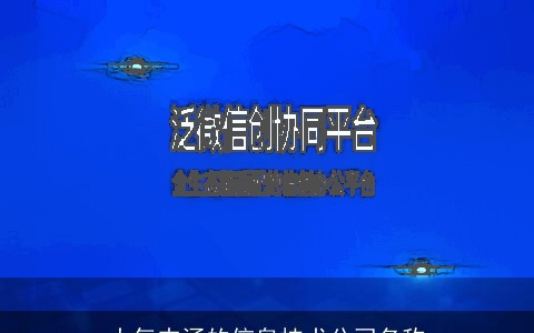 大气内涵的信息技术公司名称