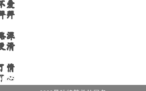 2023最独特简单的网名