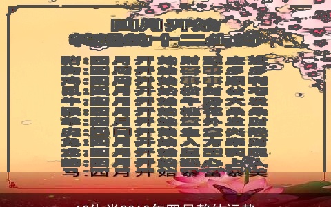 12生肖2010年四月整体运势