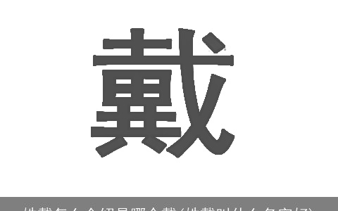 姓戴怎么介绍是哪个戴(姓戴叫什么名字好)