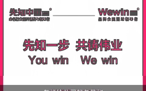 怎样给公司起名最好