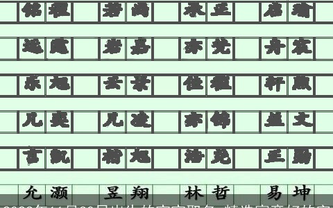 2023年11月30日出生的宝宝取名 精选寓意好的字