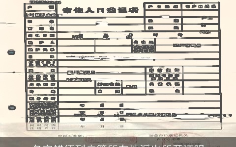 名字错须到户籍所在地派出所开证明