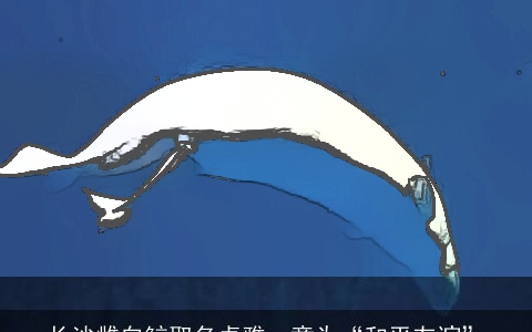 长沙雌白鲸取名卓雅，意为“和平友谊”