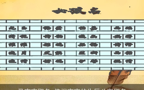 马宝宝取名 依据宝宝的生辰八字取名