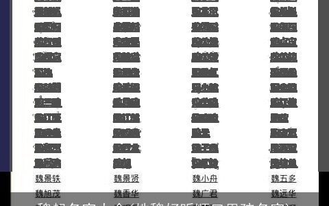 魏起名字大全(姓魏好听顺口男孩名字)