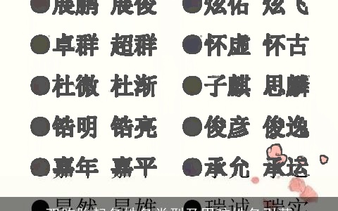 双胞胎起名姓名类型及男孩姓名引荐