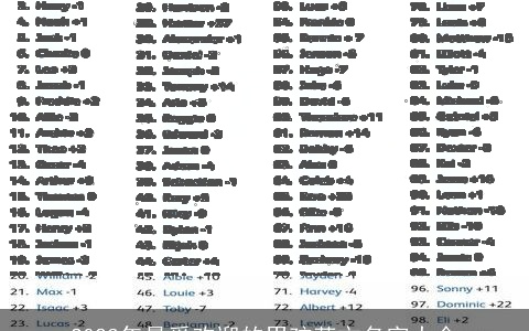 2023年最受欢迎的男孩英文名字大全