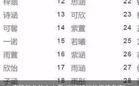 喜降麟儿什么人用(麟字结尾的男孩名字)