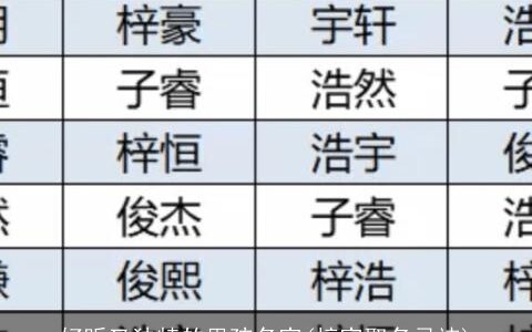 好听又独特的男孩名字(梓字取名忌讳)