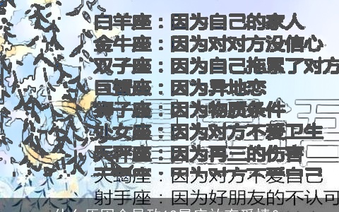 什么原因会导致12星座放弃爱情？