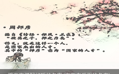 跟海字搭配好听的名字(海字在后面的名字)