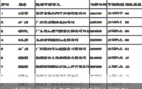 给招标公司起个名字(基础工程公司取名)