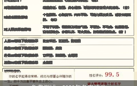 免费测试：2023年名字评分