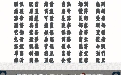 王字起名四个字女孩(女孩新潮名字)