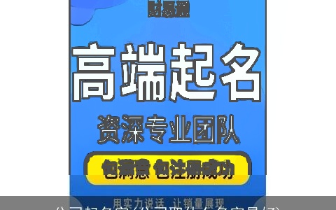 公司起名字(公司取什么名字最好)