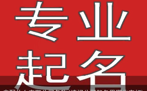 鑫配什么字取公司名称(请问公司起名用哪些字好)