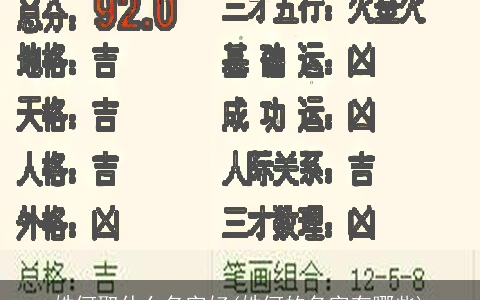 姓何取什么名字好(姓何的名字有哪些)