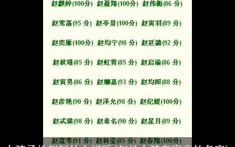 女孩子姓赵叫什么好听(赵姓女孩有寓意的名字)