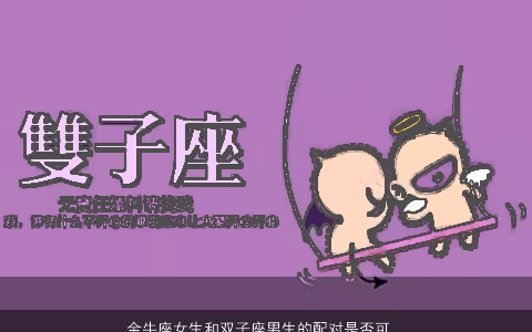 金牛座女生和双子座男生的配对是否可行？或者探讨金牛女和双子男的匹配性。