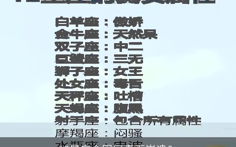 12星座会因何事而崩溃？