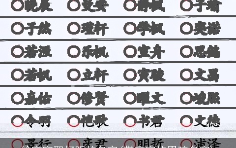 给宝宝取好听的名字(带鑫字的男孩名字)