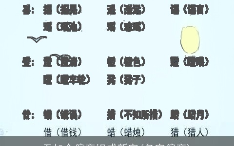 无加个偏旁组成新字(名字偏旁)