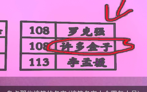 盘点那些搞笑的名字(搞笑名字大全霸气十足)