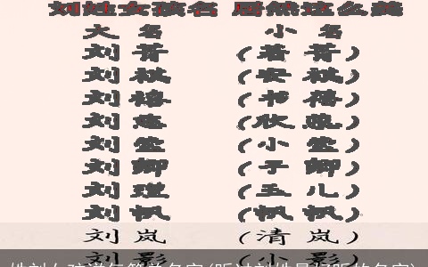 姓刘女孩洋气简单名字(听过刘姓最好听的名字)